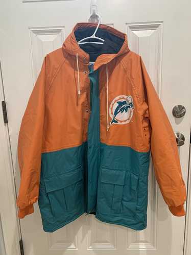 Miami Dolphins Logo NFL Brown Black Leather Jacket - Freedomdesign