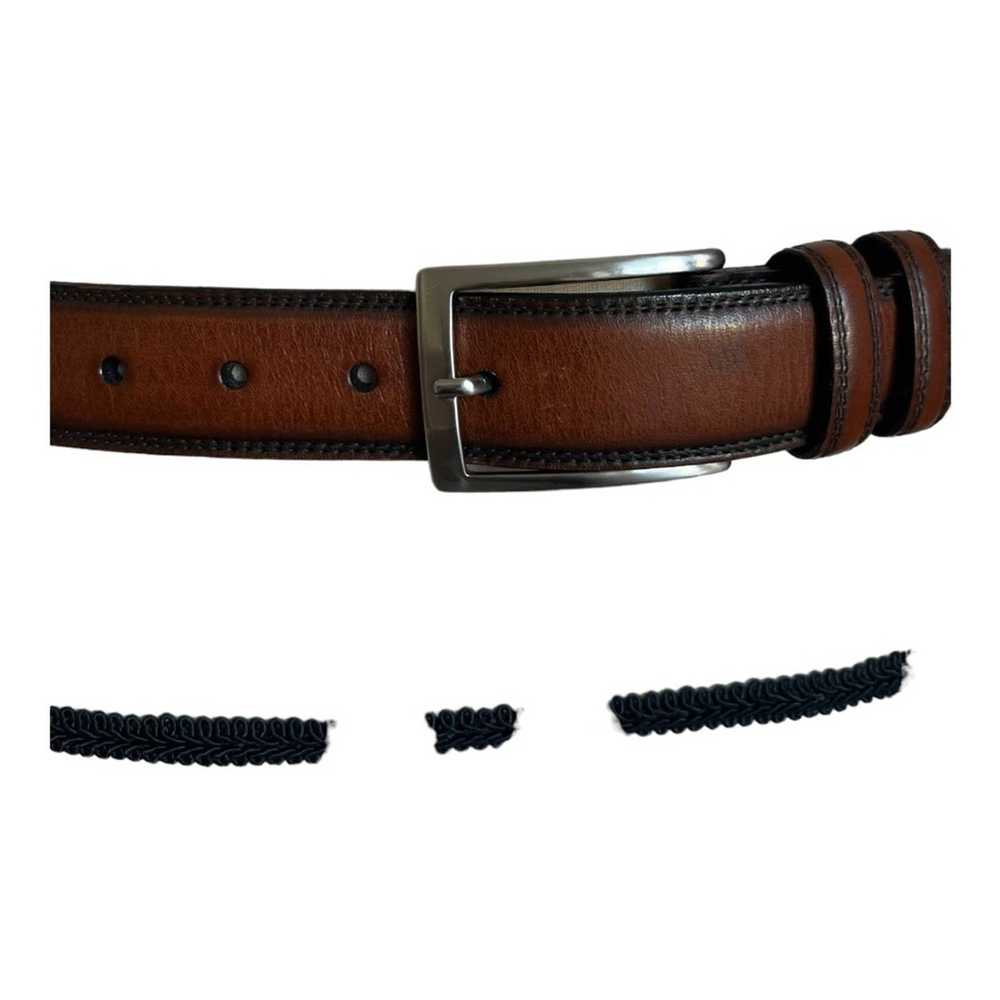 Torino Leather Aniline Kipskin Shoulders Belt Size 30 Solid Brass
