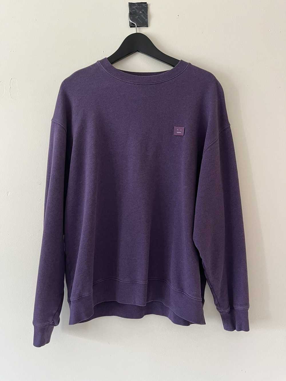 Acne Studios Acne Studios Nash Face Purple Crewne… - image 1