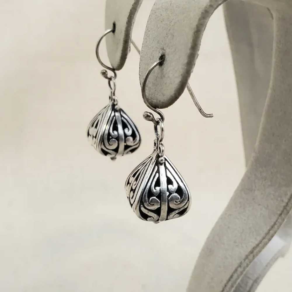Gorgeous Vintage Sterling Silver Open Work Pyrami… - image 3