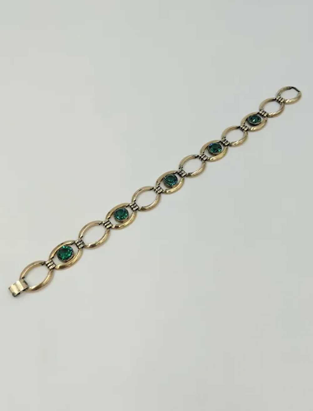 1940's Simmons Vintage Gold Filled Emerald Green … - image 11