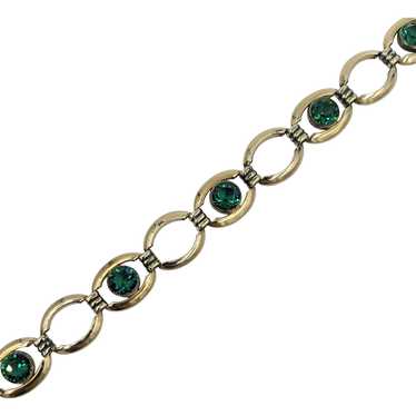 1940's Simmons Vintage Gold Filled Emerald Green … - image 1