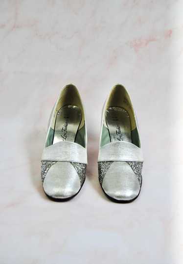 1960s Vintage Silver and Glitter Heels - Size 6
