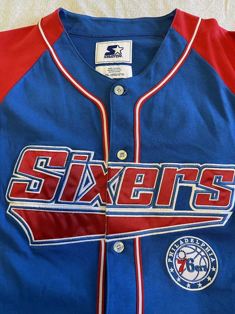 Starter 76ers Size 2XL Philadelphia Baseball Jers… - image 5