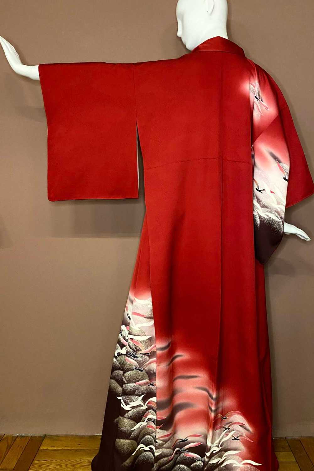 RED CRANES KIMONO - image 2