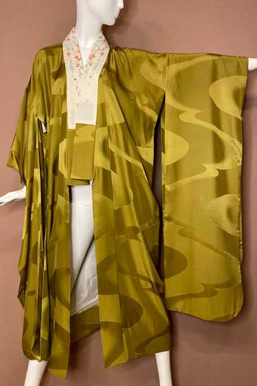 MATCHA GREEN SILK KIMONO - image 1