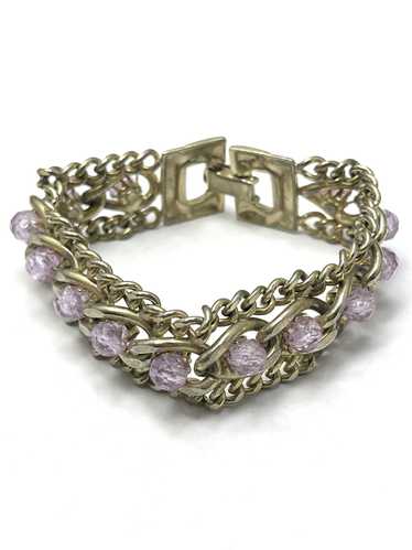 Vintage Vintage Gold Chain Purple Crystal Bracelet - image 1