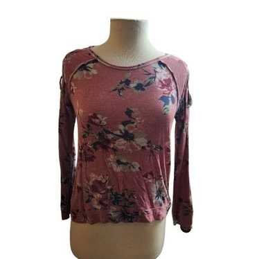 Other Rewind XS Stretch Flower Long Sleeve Shirt - image 1