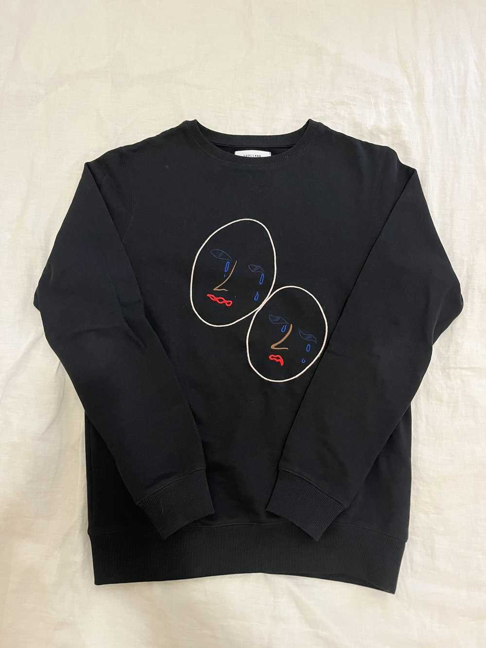 Soulland Sad Face Embroidered Sweatshirt - image 1