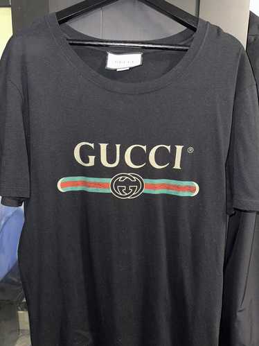 Gucci Oversize washed T-shirt with Gucci logo