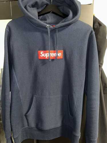 supreme box logo hoodie grey sweatshirt M fw16