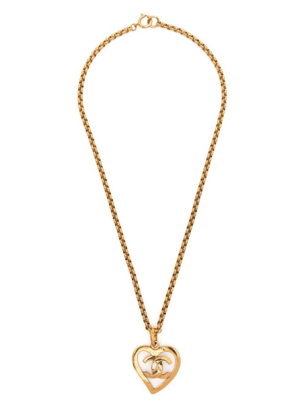 CHANEL Pre-Owned 1995 CC Heart pendant necklace -… - image 3