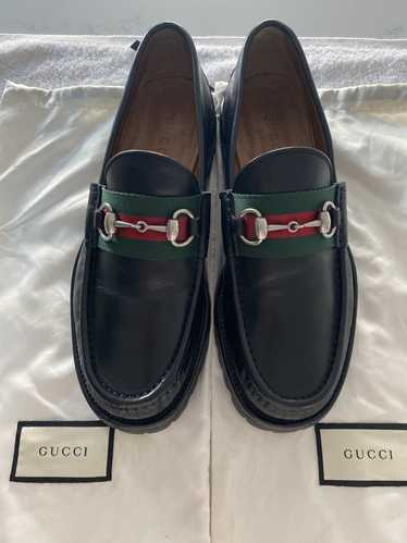 Gucci Silver Horsebit / Lug Sole Loafer