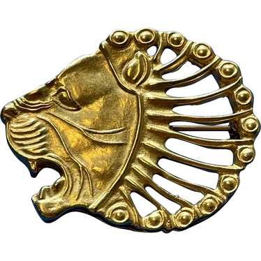 Vintage Lion Head Pin / Pendant - Metropolitan Mu… - image 1