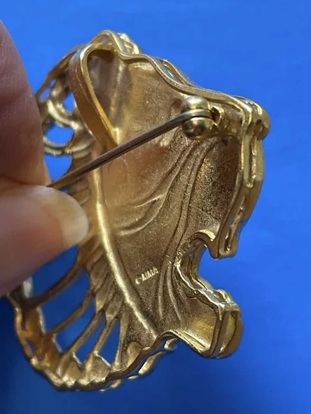 Vintage Lion Head Pin / Pendant - Metropolitan Mu… - image 5