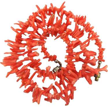 Vintage Pink Branch Coral Necklace - image 1