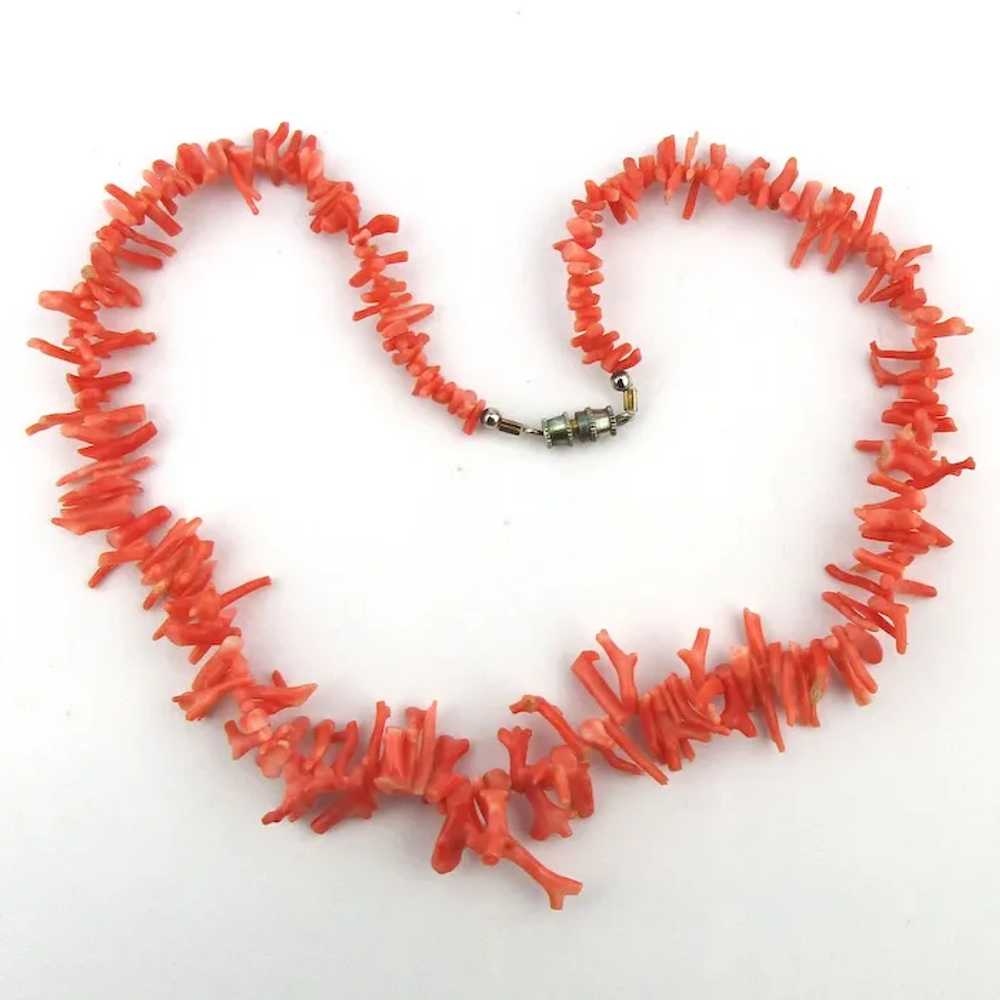 Vintage Pink Branch Coral Necklace - image 2