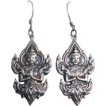 Sterling Double Sided Buddha Earrings