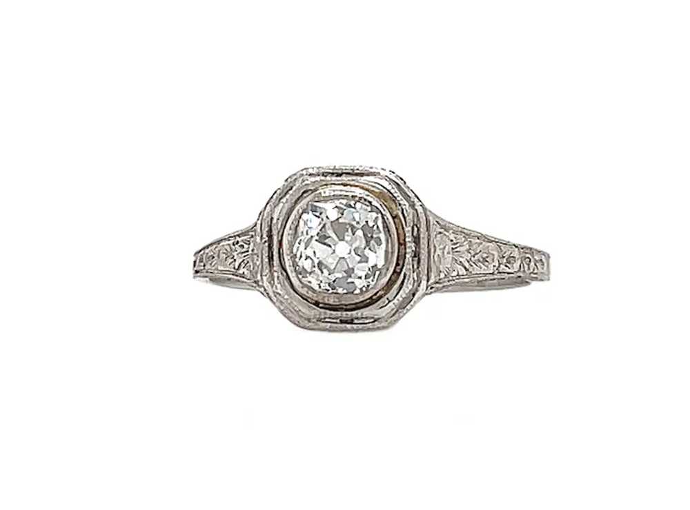 Edwardian .46ct. Diamond & Platinum Antique Engag… - image 2