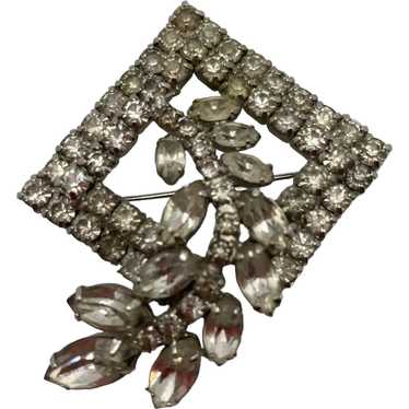 Kramer Art Deco Style Diamanté Rhinestone Brooch