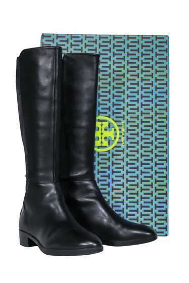 Tory Burch - Black Leather "Caitlin" Stretch Boots