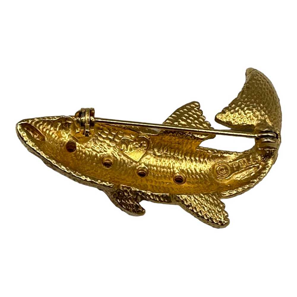 Pell MBB Rhinestone Fish Pin - image 3