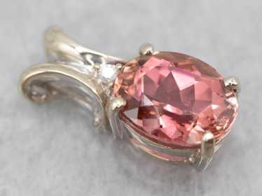 Pink Tourmaline and Diamond Accent Pendant - image 1