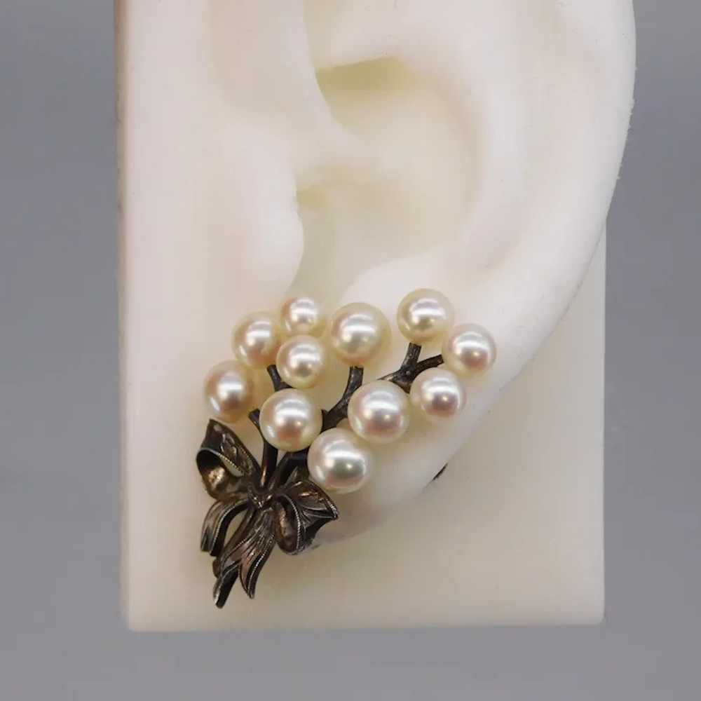 Vintage Mikimoto Signed Cultured Pearl Sterling S… - image 11