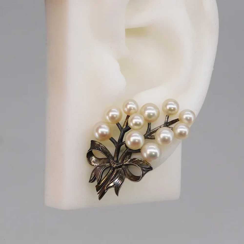 Vintage Mikimoto Signed Cultured Pearl Sterling S… - image 12