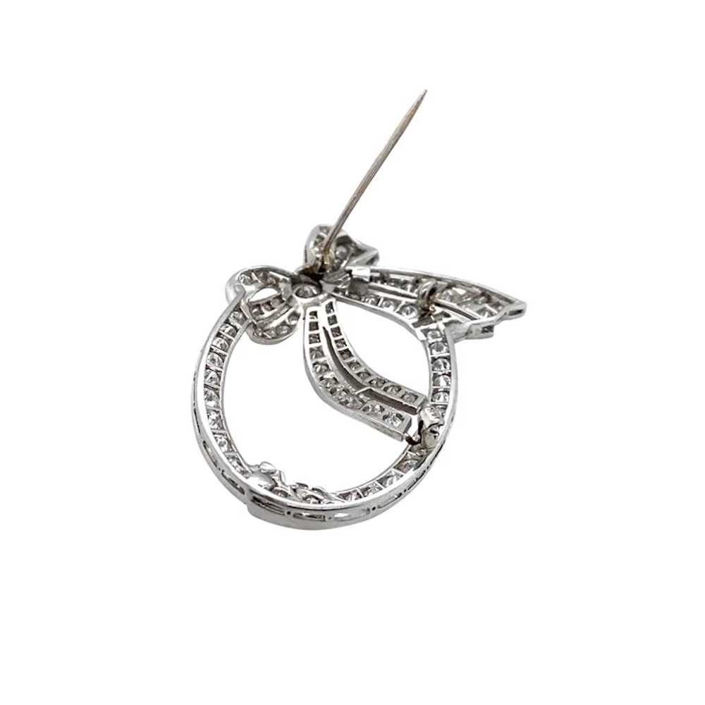 Art Deco Platinum Diamond Brooch - image 2