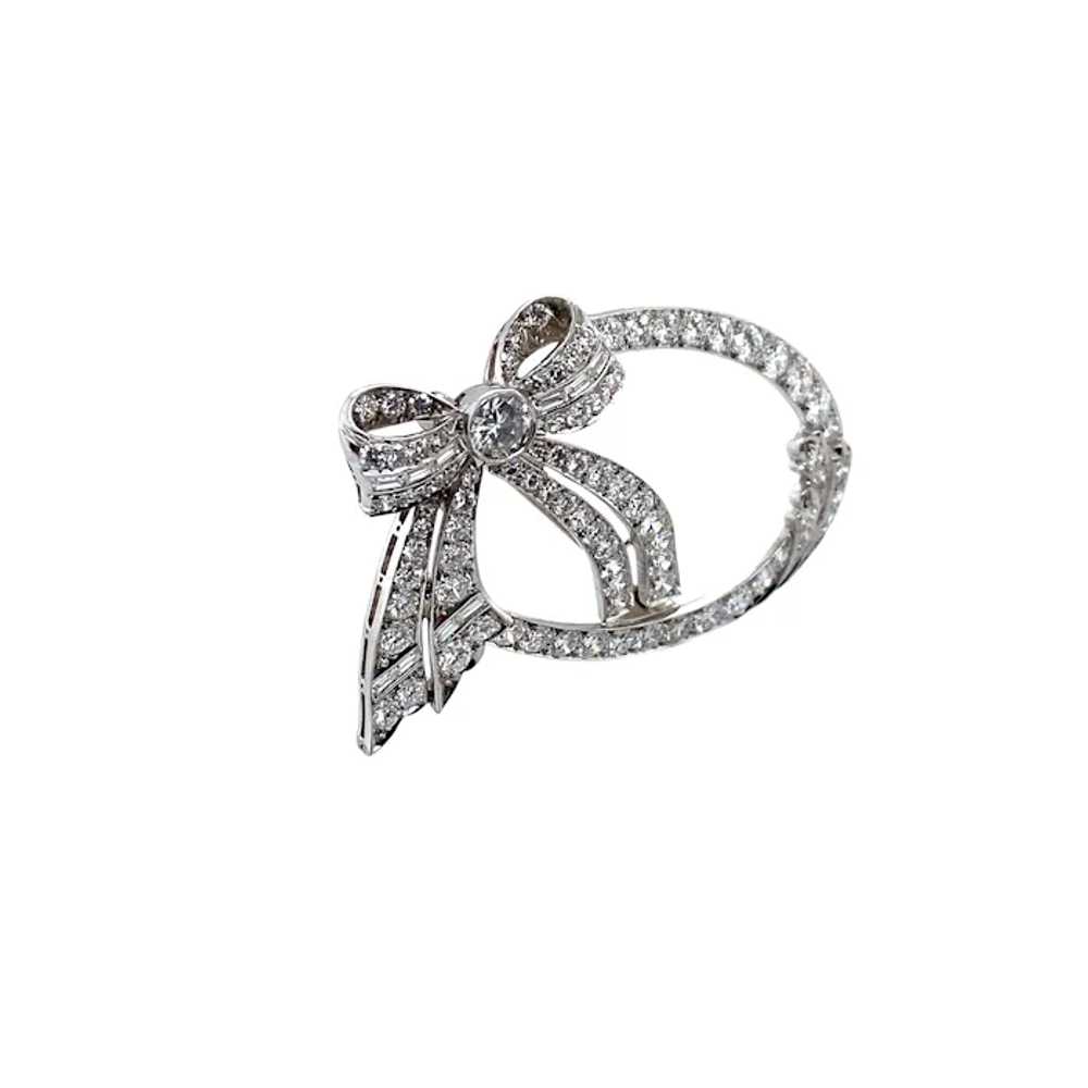 Art Deco Platinum Diamond Brooch - image 3