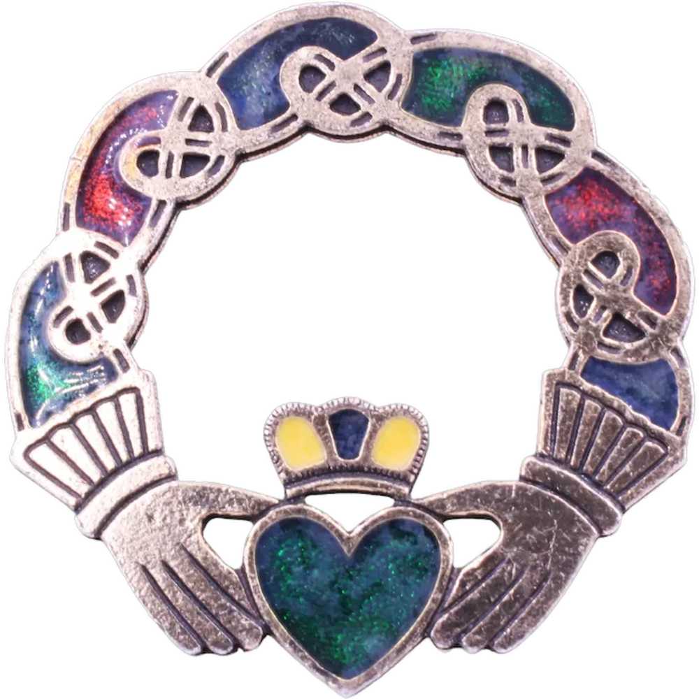 Brooch Pin Sol D’or Celtic Claddagh Heart - image 1