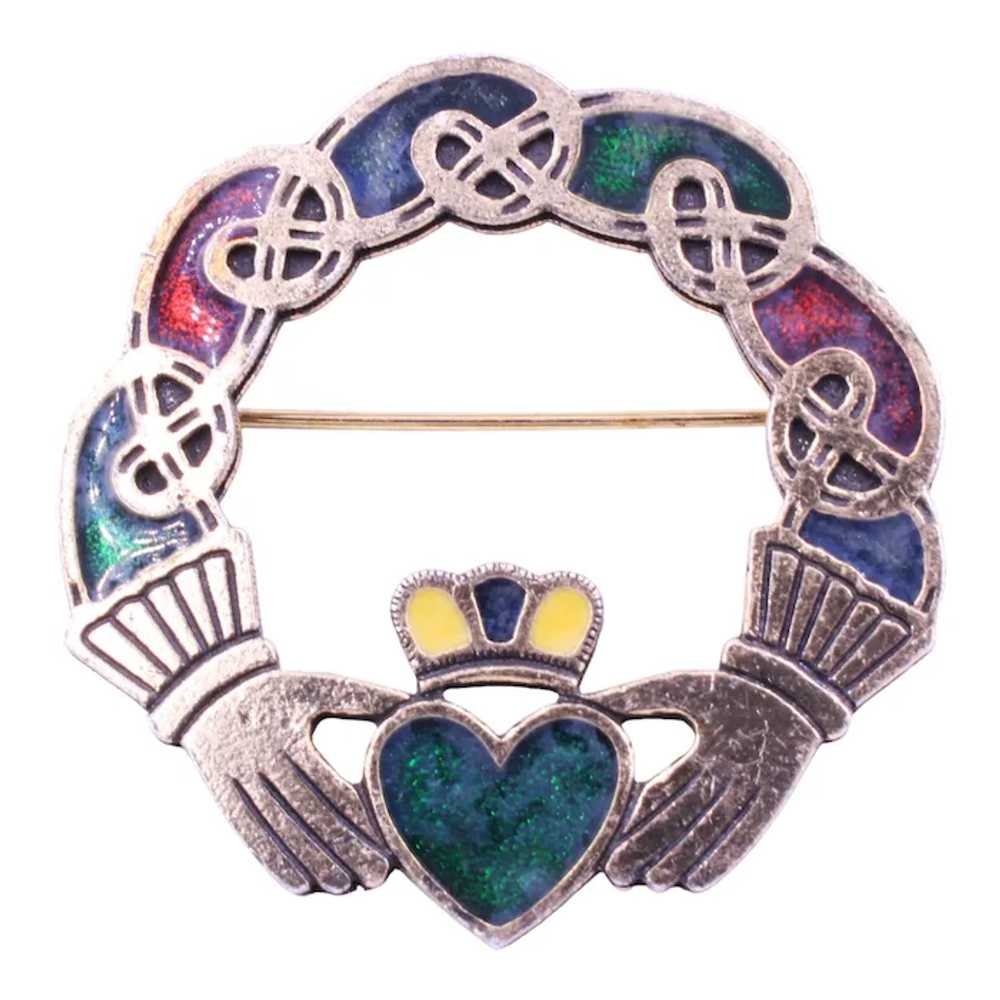 Brooch Pin Sol D’or Celtic Claddagh Heart - image 2