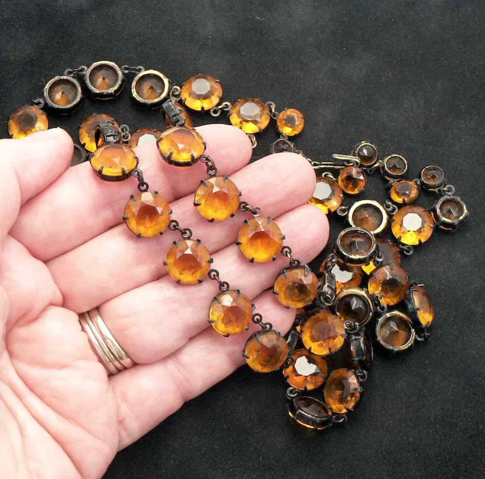 Amber Glass Crystal Double Strand Adjustable Neck… - image 10