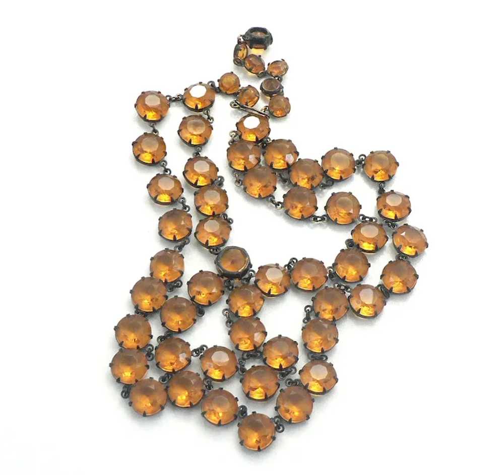 Amber Glass Crystal Double Strand Adjustable Neck… - image 5