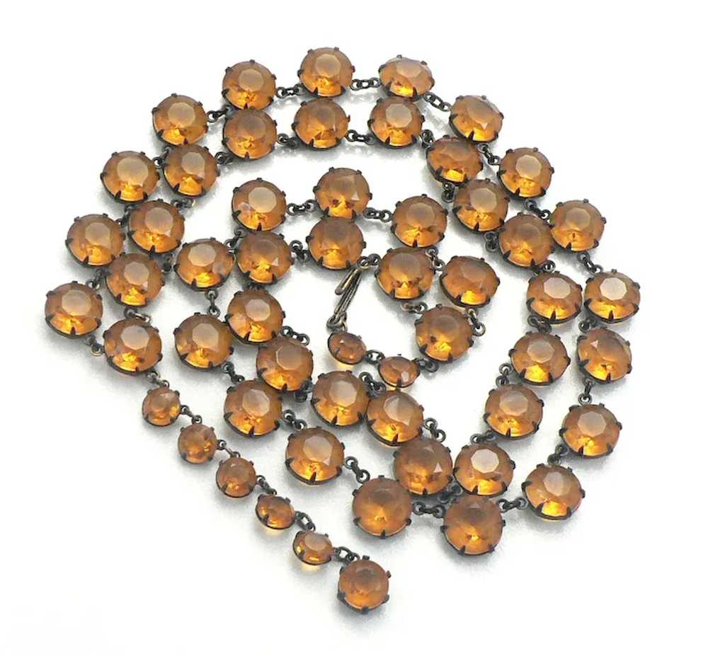 Amber Glass Crystal Double Strand Adjustable Neck… - image 6