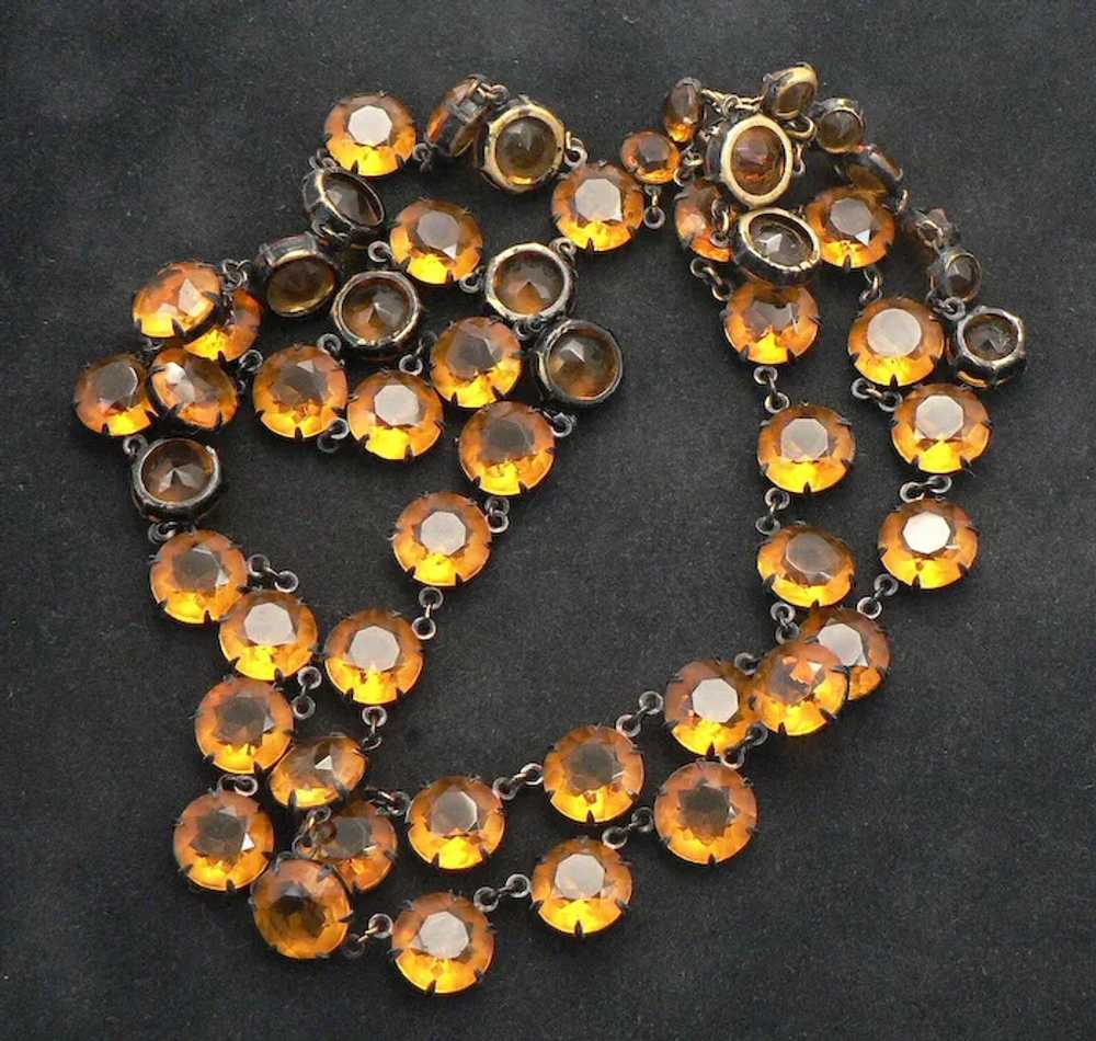 Amber Glass Crystal Double Strand Adjustable Neck… - image 8