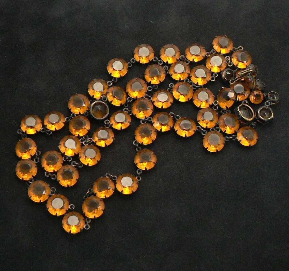 Amber Glass Crystal Double Strand Adjustable Neck… - image 9