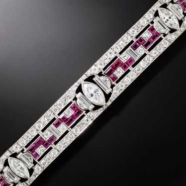 Art Deco Diamond And Ruby Bracelet