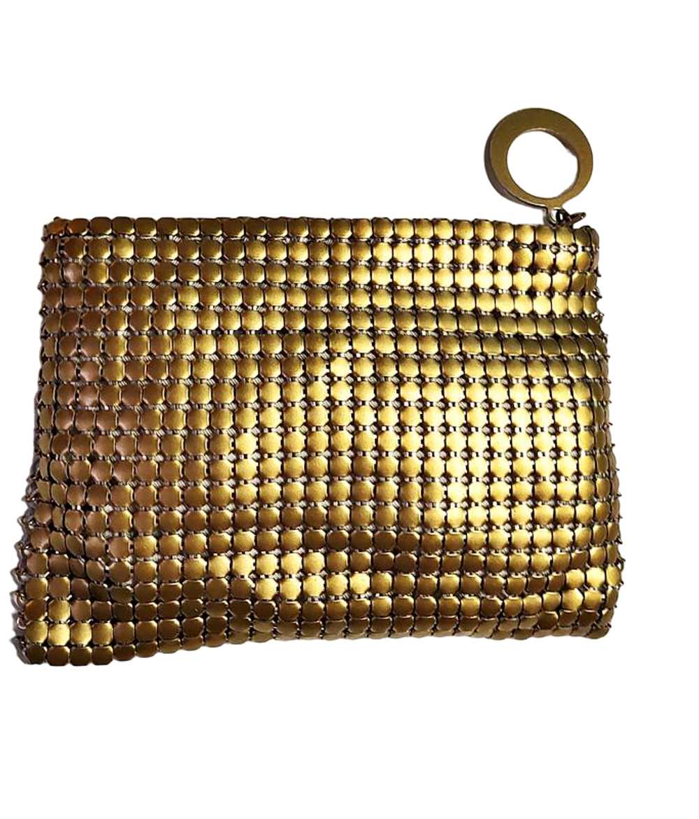 Small 1940s Vintage Gold Metal Mesh Clutch Evenin… - image 2