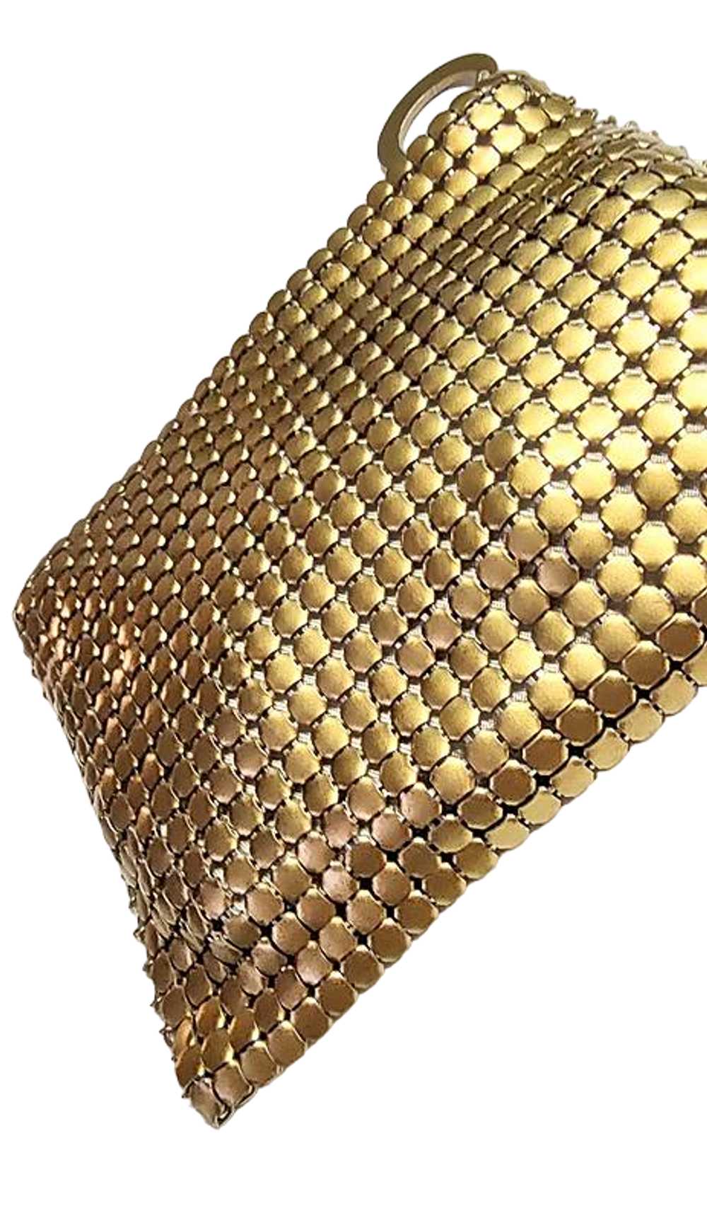 Small 1940s Vintage Gold Metal Mesh Clutch Evenin… - image 3