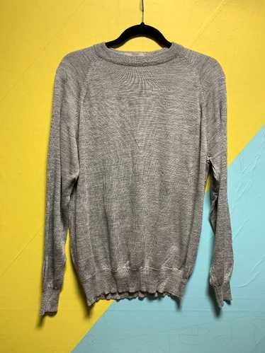 SUPER THIN HEATHER GRAY SIMPLE CREWNECK RAGLAN KNI