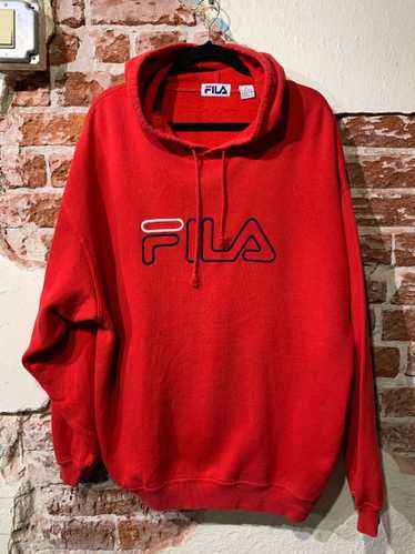 FILA EMBROIDERED SOLID GRAPHIC HOODIE SWEATER – AS