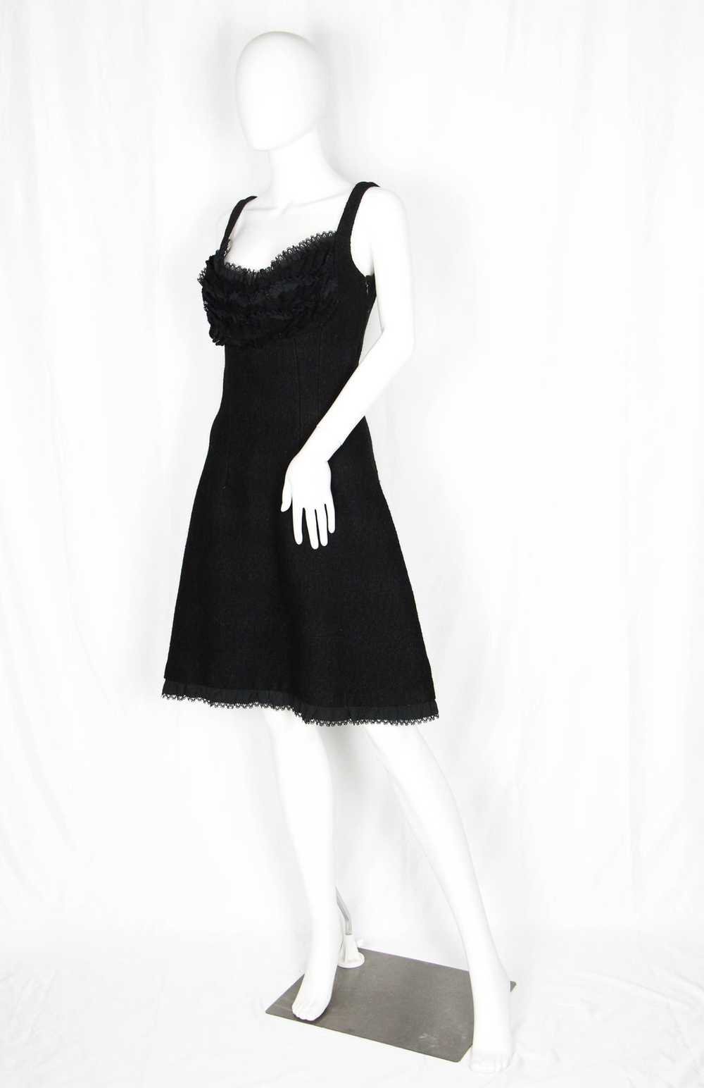 PRADA BLACK RUFFLE KNITTED DRESS - F/W 2010 - image 3
