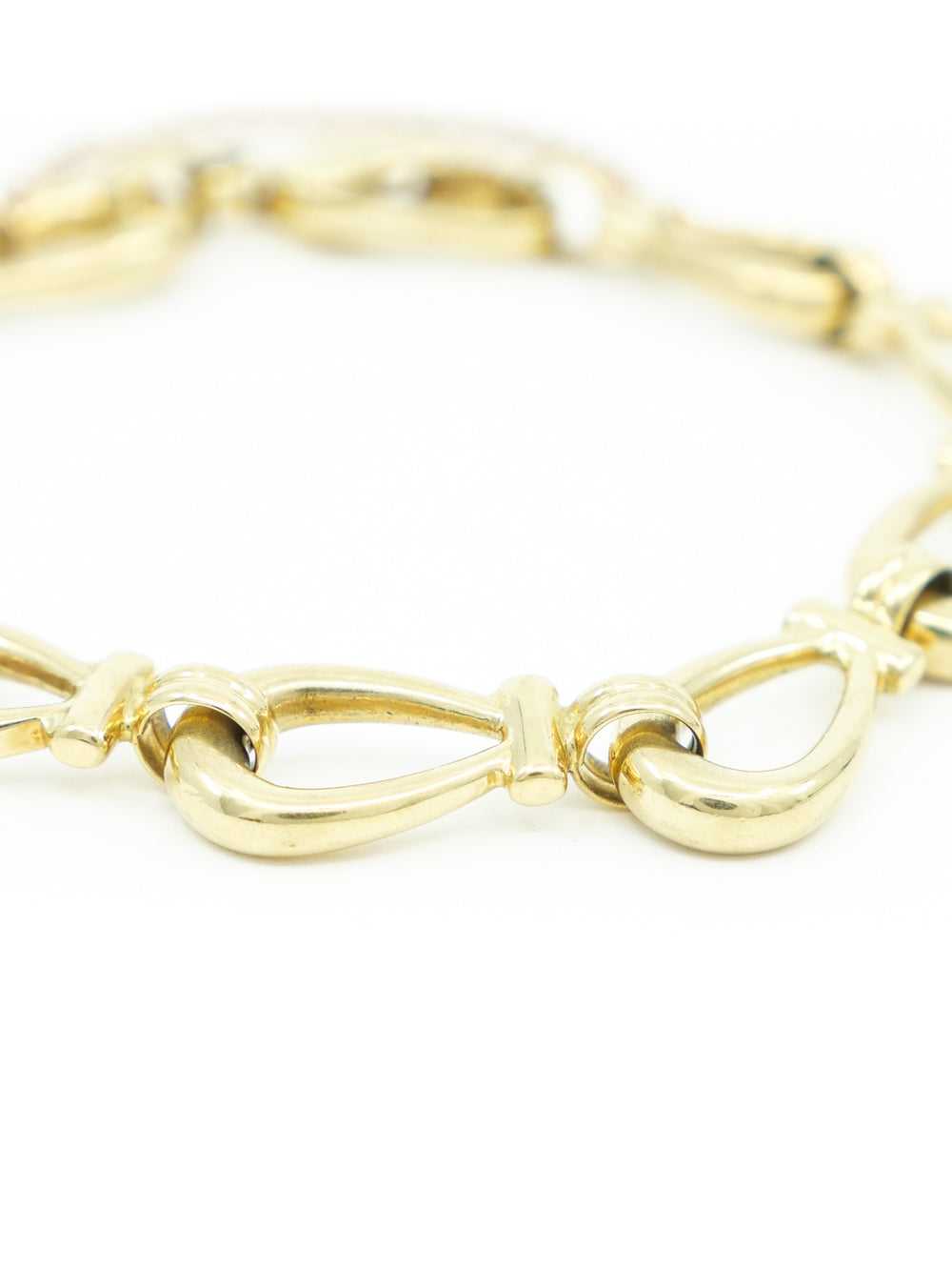 18k Horseshoe Link Chain Bracelet - image 2