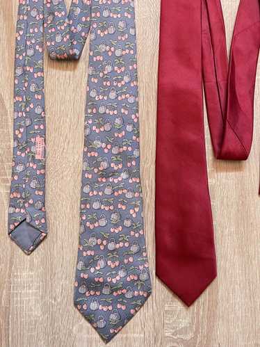 Gucci 🔥 2x bundle combo silk ties Gucci Hermes Ge