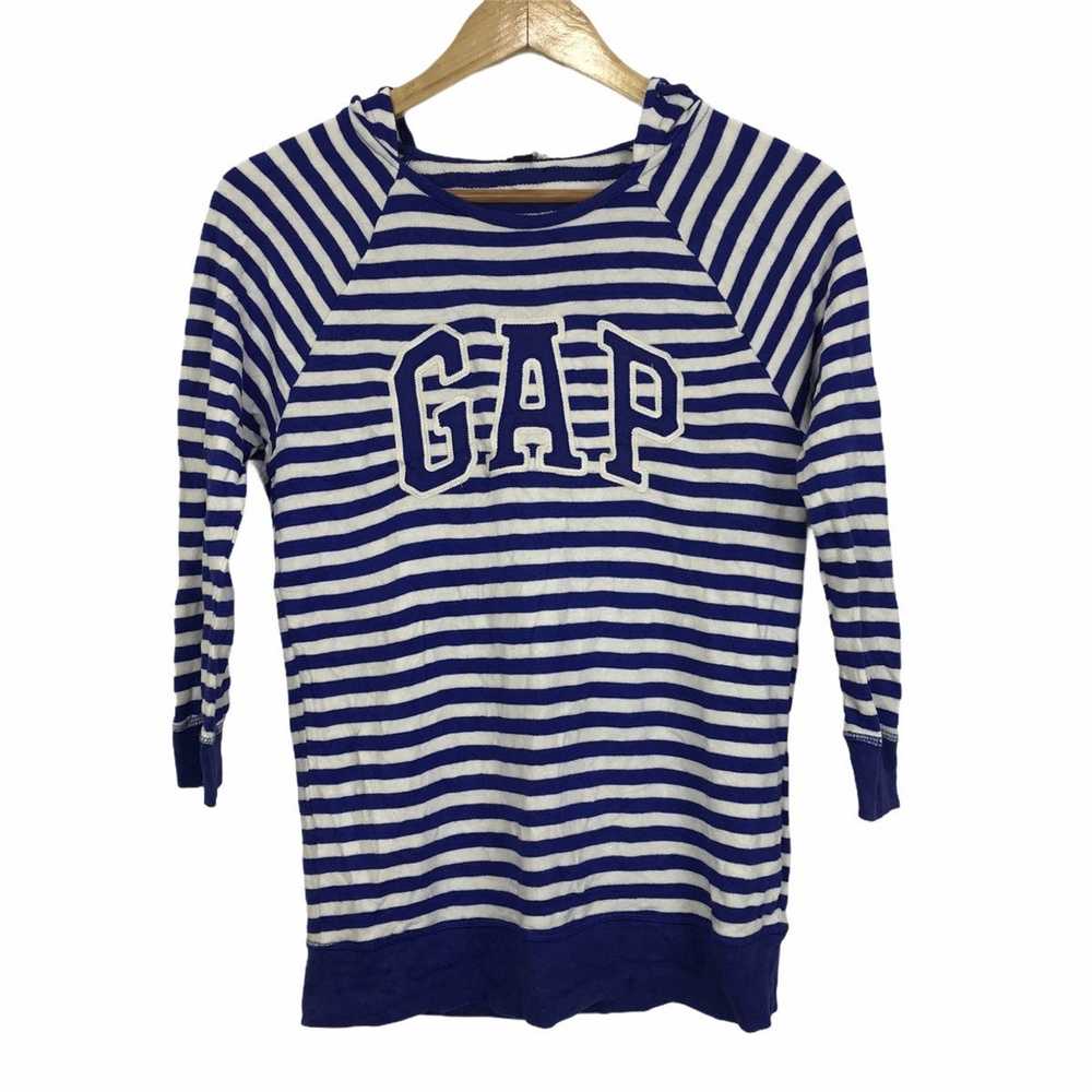 Gap Vintage Blue GAP USA Hoodie Zip Up Sweater Bi… - image 1