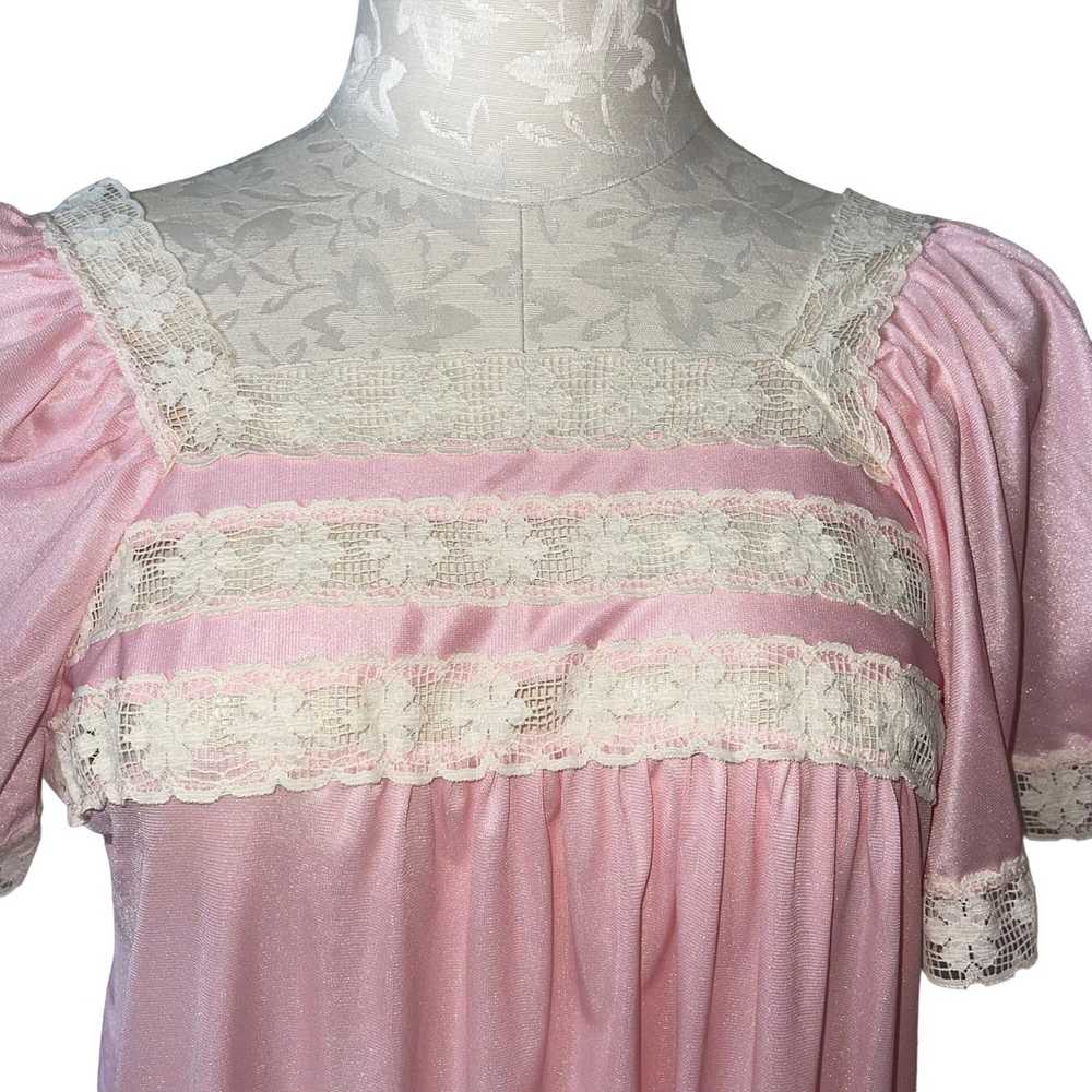 Vintage Vintage Womens Nightgown Size Medium Pink… - image 5