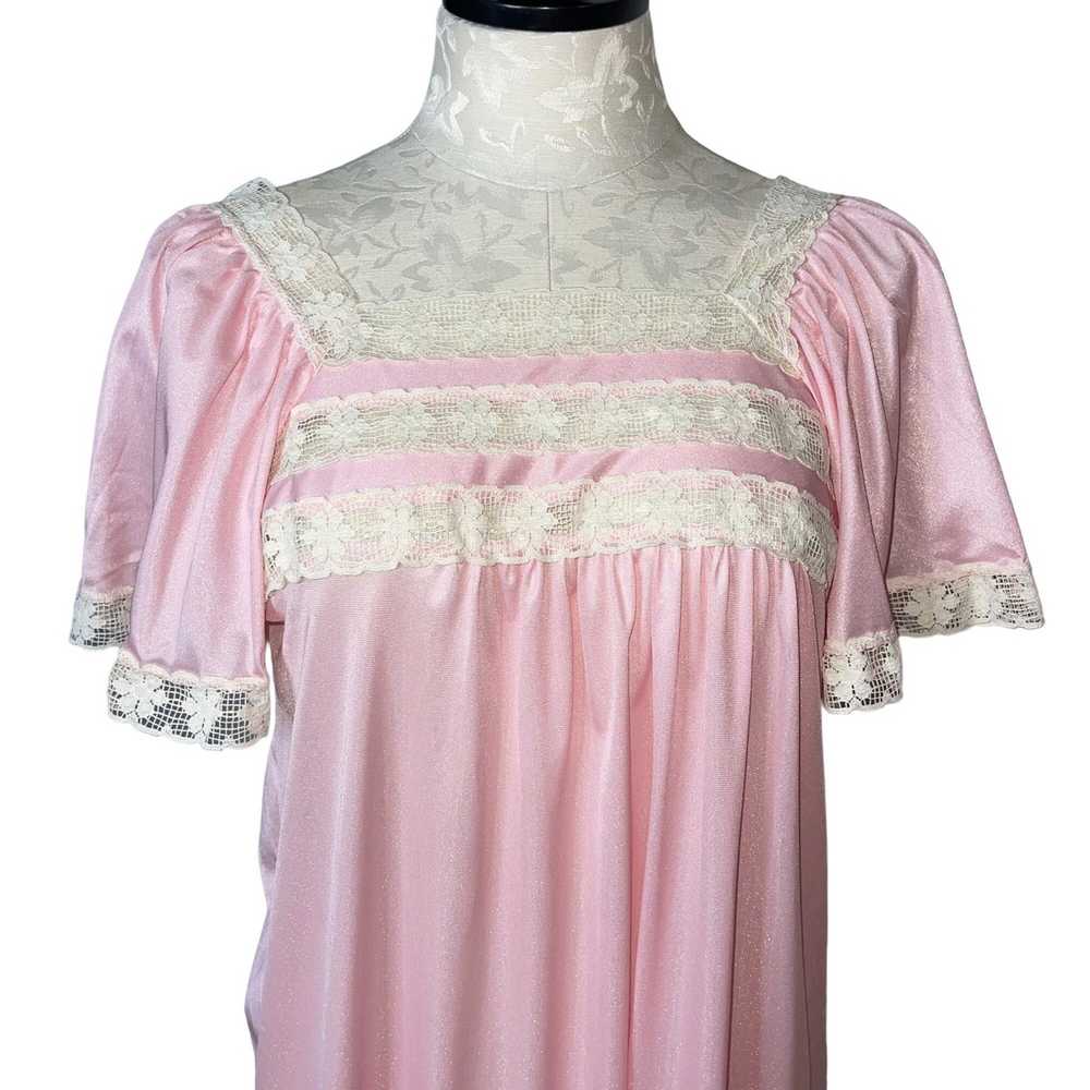 Vintage Vintage Womens Nightgown Size Medium Pink… - image 8