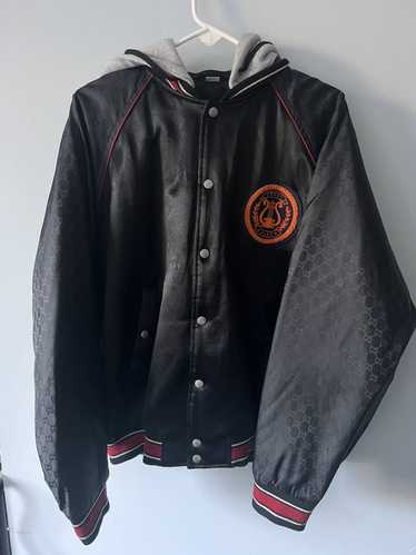 Gucci gucci varsity hooded bomber jacket